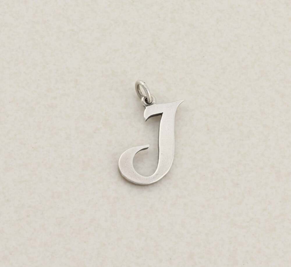 Sterling Silver James Avery Letter J Initial Charm or Pendant 3/4" x 1/2"
